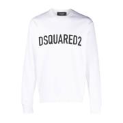 Logo Sweatshirt Hvid Bomuld Crew Neck