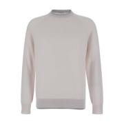 Beige Merino Sweater Dobbelt Krave