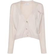 Perlebesat Cardigan Strikdesign V-Hals