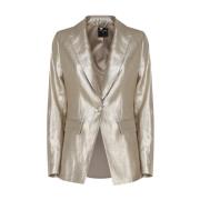 Lamineret Blazer med Peak Revers