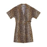 Leopard Print Wrap Kjole