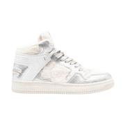 Hvide Sneakers Metallic Finish Farveblok Design