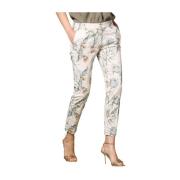 Curvy Chino Capri Bukser med Blomsterprint