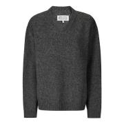 Melange Uld V-Hals Sweater