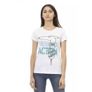 Elegant hvidt trykt T-shirt: Sommerens must-have