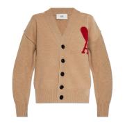 Uld cardigan med logo