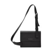 Sort læder crossbody taske