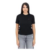 Sort Jacquard Logo Hjerte T-shirt