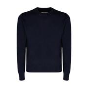 Navy Blue Cashmere Crew Neck Jumper