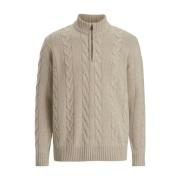 Beige Half Zip Sweater Reine