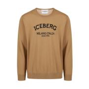 Karamel Crew-neck Sweater med Logo