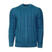 Elegant Kabelstrik Rund Hals Sweater