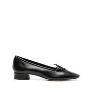 Sort Læder Ballerina Pumps