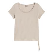 Glam Knit Effect Bomuld T-shirt