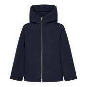 Midnight Blue Oversized Hooded Down Jacket