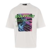 Grafisk Logo Bomuld T-shirt Hvid