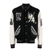 Sort Logo-Appliqué Varsity Jakke