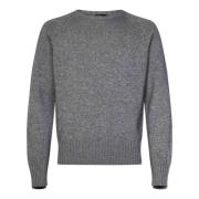 Grå Uld Cashmere Sweater Raglan Stil