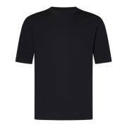 Sort Ribbet Crewneck T-shirts og Polos