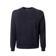 Blå Uld Crew Neck Sweater