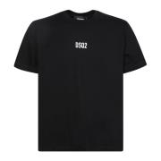 Sort Logo T-Shirt Afslappet Stil