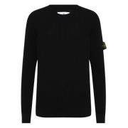 Uld Crewneck Sweater Vandret Bånd