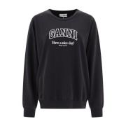 Sort Logo Sweatshirt Crew Neck Lange Ærmer