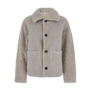 Beige Shearling Jakke