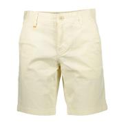 Beige Bermuda Shorts Slim Fit Cotton