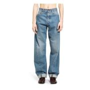 Denim Twisted Side Seam Jeans