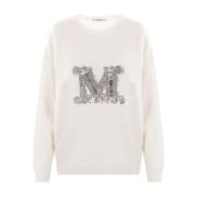 Hvid Sweater med Monogram Pynt