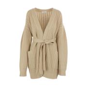 Beige Strik Cardigan Sweater