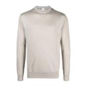 Sandfarvet silke og merinould sweater