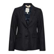 Mørkeblå Pinstripe Blazer