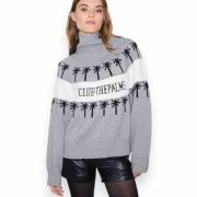 Club Knit Sweater med Ribbed Krave