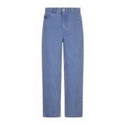 Blå Coated Denim Gulerod Fit Jeans