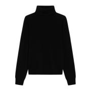 Kashmirblanding Turtleneck Sweater Sort