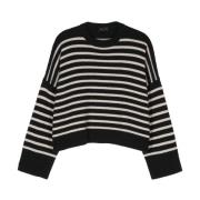 Stribet Merinould Sweater