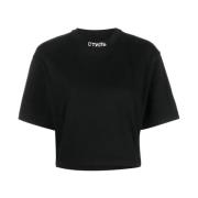 Logo Crop T-Shirt Sort/Hvid Bomuld