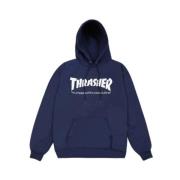 Navy/White Skatemag Hood Langærmet Sweatshirt