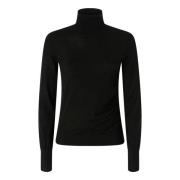 Ribstrikket rullekrave sweater