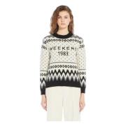 Hvid Jacquard Sweater