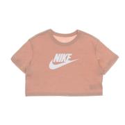 Ikonisk Crop Tee i Rose Whisper/Hvid