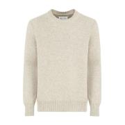 Beige Strik Rundhals Sweater