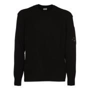 Sort Lammeuld Crew Neck Strik