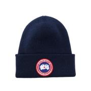 Arktisk Touque Hat Navy Uld Ribbet