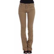 Beige Straight Leg Mode Jeans