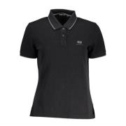 Elegant sort polo med broderi