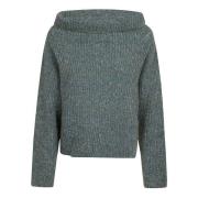 Grøn Strik Rund-Hals Sweater AW24