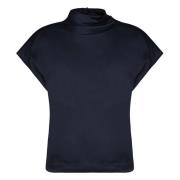 Elegant Satin Top i Navy